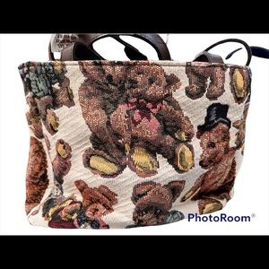 Vintage teddy bear shoulder bag